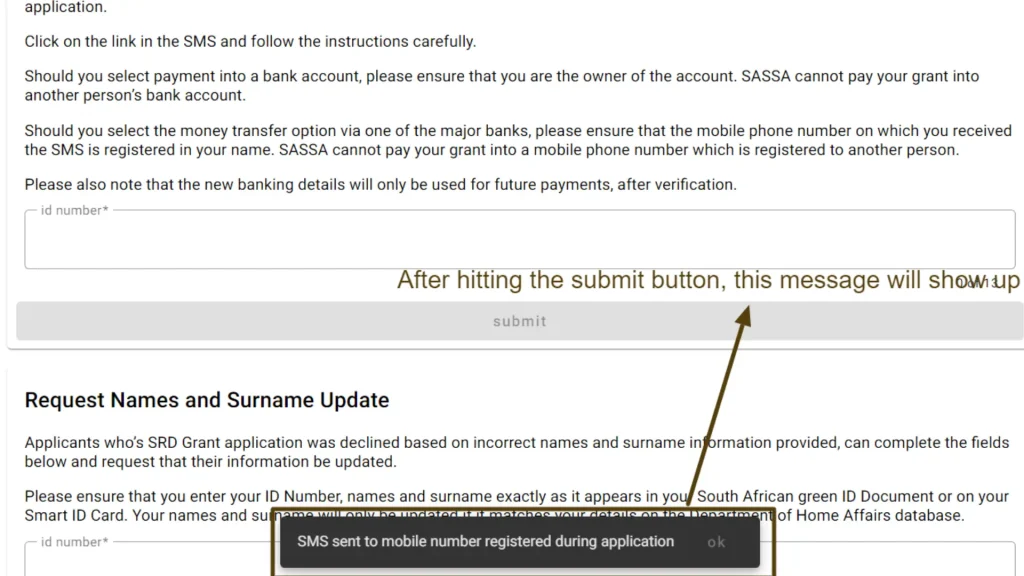 Chaning SASSA Banking Details for SRD R370